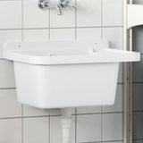Sink Washbasin for Wall Mounting White 50x35x24 cm Resin 4002794