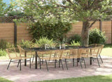 Garden Dining Set 9 pcs Brown Poly Rattan 3380903