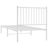 Metal Bed Frame without Mattress with Headboard White 80x200cm 350922