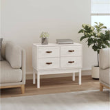 Console Cabinet White 90x40x78 cm Solid Wood Pine 821740