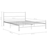 284695 Bed Frame without Mattress White Metal 140x200 cm