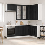 Kitchen Unit LUCCA 8 pcs Black Engineered Wood 3438478