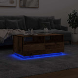 Coffee Table with LED Lights Old Wood 90x49x40 cm 857710