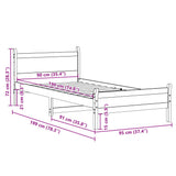 Bed Frame without Mattress 90x190 cm Single Solid Wood Pine 855612