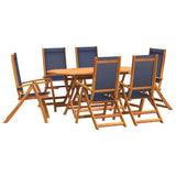 9 Piece Garden Dining Set Solid Wood Acacia and Textilene 3279299