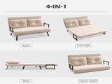 4-in-1 Velvet-Feel Double Sofa Bed, with Pillows - Beige T3398P343007