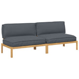 Sofa Set Plain Anthracite 240 x 80 x 69 cm Solid Acacia Wood 3418226