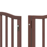 Dog Gate with Door Foldable 12 Panels Brown 600 cm Poplar Wood 3155604