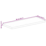Table Top 90x60x3.8 cm Rectangular Solid Wood Acacia 370992