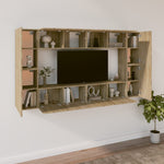 ZNTS 8 Piece TV Cabinet Set Sonoma Oak Engineered Wood 3114288