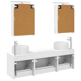 Bathroom Furniture Set 5 pcs White Engineered Wood and Glass 3406991