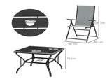 Five-Piece Steel Frame Patio Set - Grey/Black T3398P315962