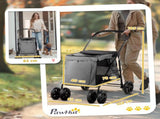 Foldable Pet Stroller One Click Dog Pushchair Cat Travel Carriage w/ EVA Wheels, Mesh Windows for T3398P349593