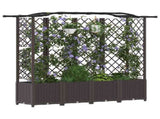 Raised Bed with Trellis and Roof Brown 204 x 40 x 141 cm PP 42032514