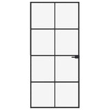 Interior Door Black 93x201.5 cm Tempered Glass&Aluminium 153664