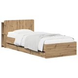 Bed Frame with Storage and Headboard Artisan Oak 90 x 200 cm 3445814