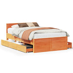 Bed Frame without Mattress with Headboard Wax Brown 135x190 cm Double Solid Wood Pine 3308782