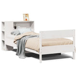 Bookcase Bed without Mattress White 90x190 cm Single Solid Wood Pine 3322970