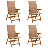 Reclining Garden Chairs 4 pcs Natural Solid Acacia Wood 3434467