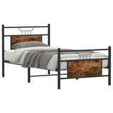 Bed Frame without Mattress Smoked Oak 90x200 cm Engineered Wood 4106754
