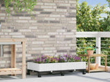 Garden Planter with Wheels White 80 x 40 x 33 cm PP 3422958