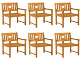 Garden Chairs 6 pcs Natural Solid Acacia Wood 3416307