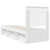 Bed Frame with Headboard White 75 x 190 cm Solid Pine Wood 3411073
