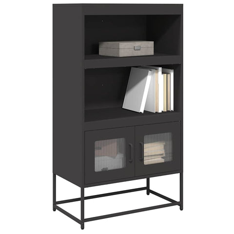 ZNTS Highboard Black 68x39x123 cm Steel 853368