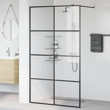 Walk-in Shower Wall with Clear ESG Glass 115x195 cm Black 151036