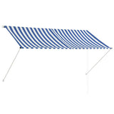 Retractable Awning 250x150 cm Blue and White 143748
