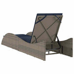 Sun Lounger with Cushion Grey 60x205x73 cm Poly Rattan 368284