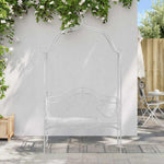 Garden Bench with Cushion White 104 x 54 x 93cm Steel 42008120