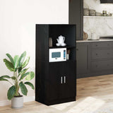 Kitchen Cabinet Black 57x41.5x131.5 cm Engineered Wood 860122