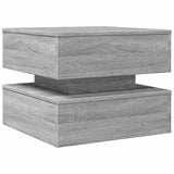 Coffee Table with LED Lights Grey Sonoma 50x50x40 cm 839859