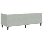 Corner Bed Frame with Headboard Light grey 80 x 200 cm Velvet 42016328
