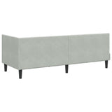 Corner Bed Frame with Headboard Light grey 80 x 200 cm Velvet 42016328