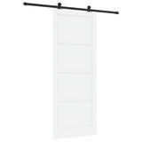Sliding Door White and Black 93 x 232 cm Solid Pine Wood 3333379