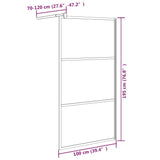 Walk-in Shower Wall 100x195 cm Frosted ESG Glass Black 151878