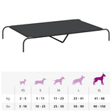 Elevated Dog Bed Black 150x90x20 cm Oxford Fabric and Steel 42000841