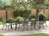 Garden Dining Set 9 pcs Anthracite Powder-Coated Steel 3379302