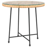 Dining Table 80 cm Tempered Glass and Steel 319436