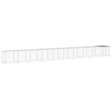 Chicken Cage with Roof Light Grey 1003x98x90 cm Galvanised Steel 3189048