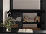 Loft Bed Frame with Desk Black Oak 80 x 200 cm Engineered Wood 3410444