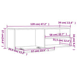 TV Cabinet Smoked Oak 120x34x37 cm Engineered Wood 833548
