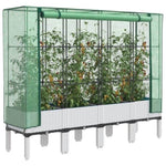 ZNTS Raised Bed with Greenhouse Cover Rattan Look 160x40x140 cm 4015849