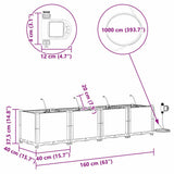 Garden Planter 4 pcs White 160 x 40 x 37.5 cm Plastic 42002915