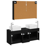 Bathroom Furniture Set 4 pcs Black Oak 3406784