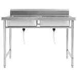 ZNTS Kitchen Sink Double Basin Stainless Steel 144291