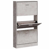 Shoe Cabinet Concrete Grey 59x17x108 cm Engineered Wood 342529