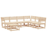 Garden Lounge Set Natural Wood Solid pinewood Large Modular 3216925